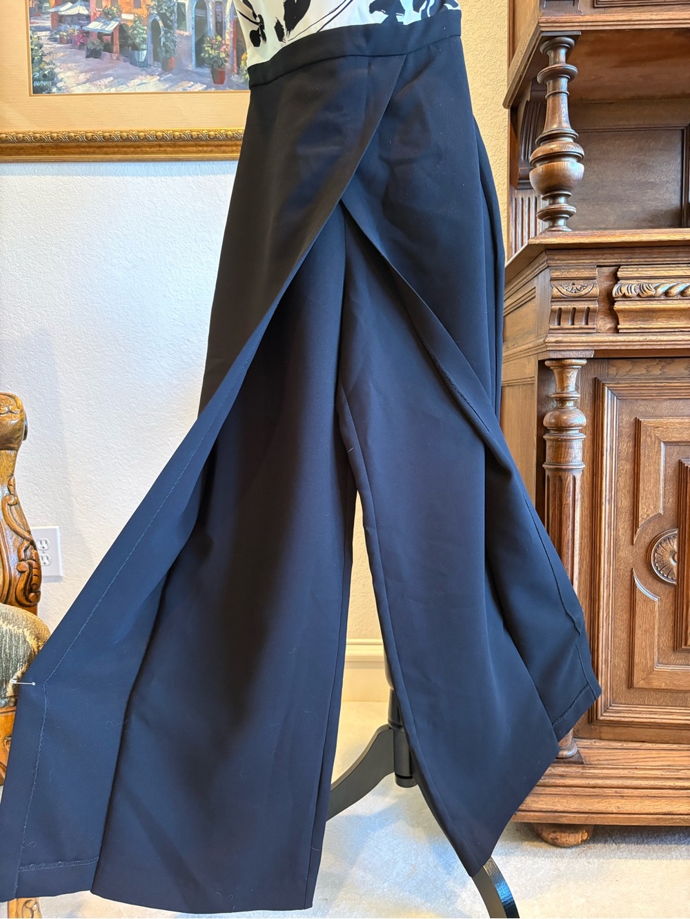 White House Black Market Black Strapless Wide-Leg Jumpsuit - 10 - Picture 6 of 8